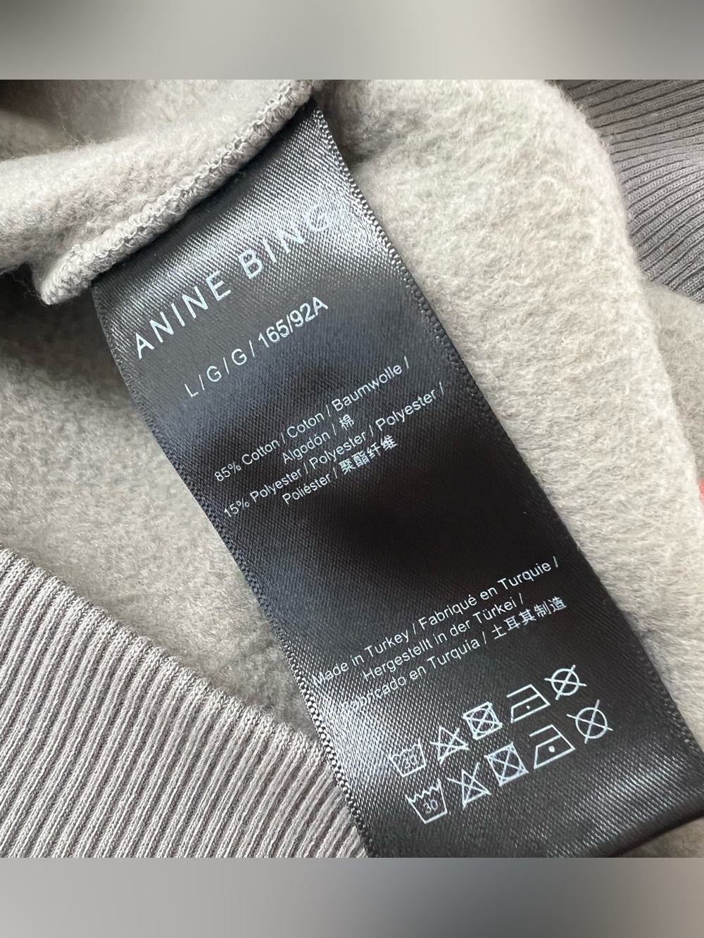 Anine Bing Tyler Logo Sweatshirt in Storm Grey NWT - Picture 6 of 7